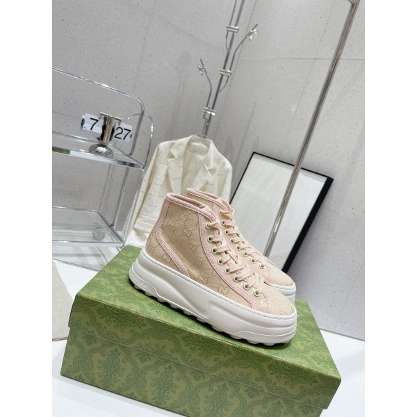 Gucci Explosive Presbyopia Canvas Casual Platform Shoes