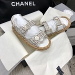 CHANEL 2023 spring and summer latest woven velcro sandals Japan imported woven materials