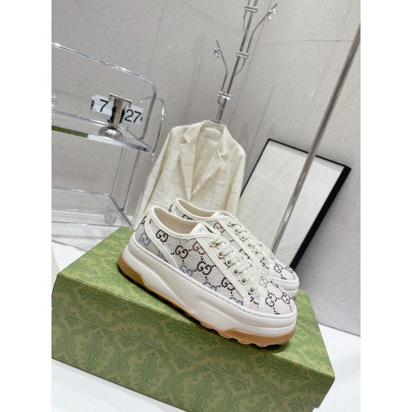 Gucci Explosive Presbyopia Canvas Casual Platform Shoes