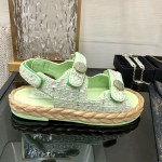 CHANEL 2023 spring and summer latest woven velcro sandals Japan imported woven materials