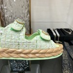 CHANEL 2023 spring and summer latest woven velcro sandals Japan imported woven materials