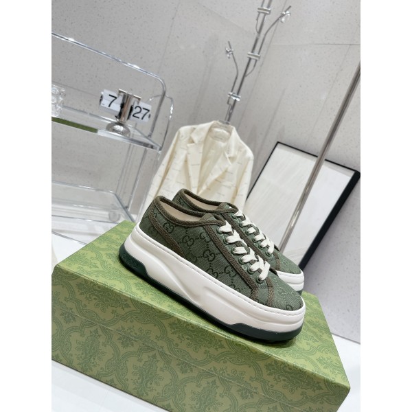 Gucci Explosive Presbyopia Canvas Casual Platform Shoes