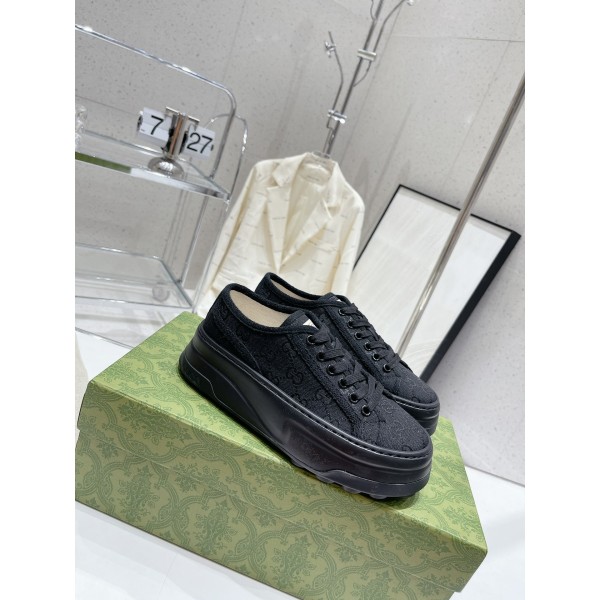 Gucci Explosive Presbyopia Canvas Casual Platform Shoes
