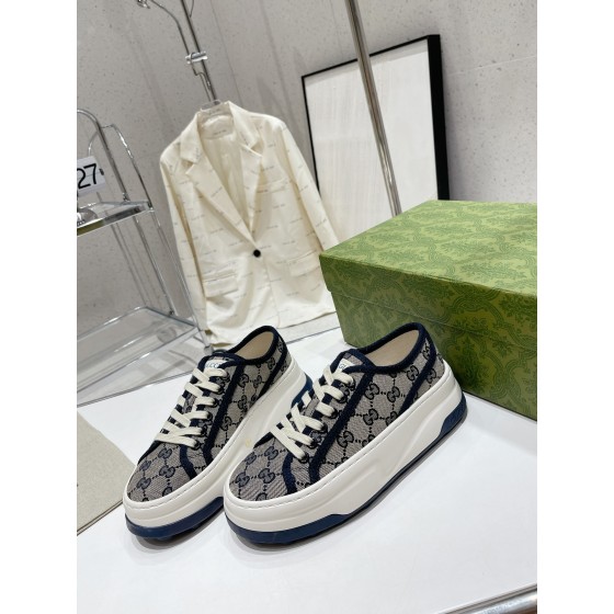 Gucci Explosive Presbyopia Canvas Casual Platform Shoes