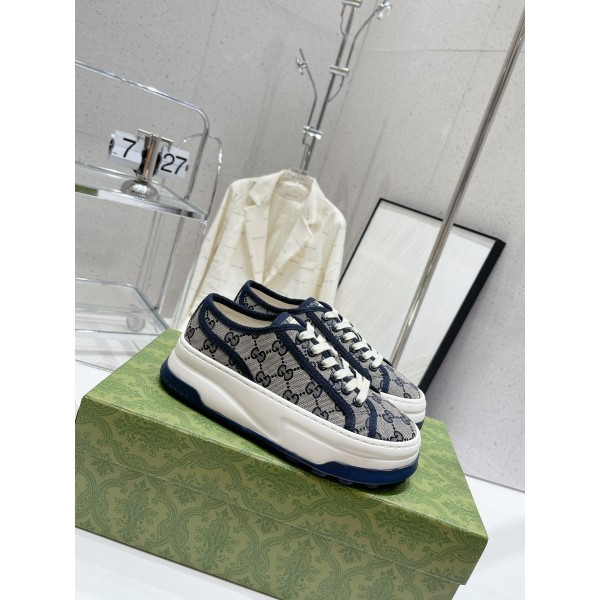 Gucci Explosive Presbyopia Canvas Casual Platform Shoes