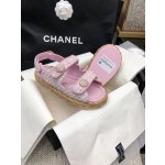 CHANEL 2023 spring and summer latest woven velcro sandals Japan imported woven materials