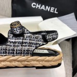 CHANEL 2023 spring and summer latest woven velcro sandals Japan imported woven materials
