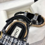 CHANEL 2023 spring and summer latest woven velcro sandals Japan imported woven materials