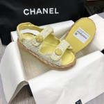 CHANEL 2023 spring and summer latest woven velcro sandals Japan imported woven materials