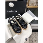 CHANEL 2023 spring and summer latest woven velcro sandals Japan imported woven materials
