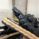 CHANEL 2023 spring and summer latest woven velcro sandals Japan imported woven materials