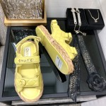 CHANEL 2023 spring and summer latest woven velcro sandals Japan imported woven materials