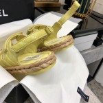 CHANEL 2023 spring and summer latest woven velcro sandals Japan imported woven materials