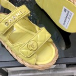 CHANEL 2023 spring and summer latest woven velcro sandals Japan imported woven materials