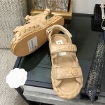 CHANEL 2023 spring and summer latest woven velcro sandals Japan imported woven materials