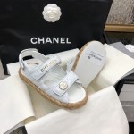 CHANEL 2023 spring and summer latest woven velcro sandals Japan imported woven materials