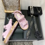 CHANEL 2023 spring and summer latest woven velcro sandals Japan imported woven materials