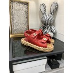 CHANEL 2023 spring and summer latest woven velcro sandals Japan imported woven materials
