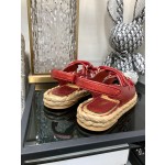 CHANEL 2023 spring and summer latest woven velcro sandals Japan imported woven materials