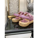CHANEL 2023 spring and summer latest woven velcro sandals Japan imported woven materials