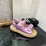 CHANEL 2023 spring and summer latest woven velcro sandals Japan imported woven materials