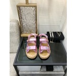 CHANEL 2023 spring and summer latest woven velcro sandals Japan imported woven materials