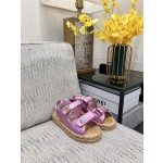 CHANEL 2023 spring and summer latest woven velcro sandals Japan imported woven materials