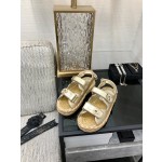 CHANEL 2023 spring and summer latest woven velcro sandals Japan imported woven materials