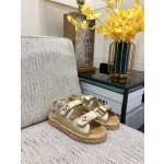 CHANEL 2023 spring and summer latest woven velcro sandals Japan imported woven materials