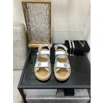 CHANEL 2023 spring and summer latest woven velcro sandals Japan imported woven materials