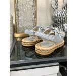 CHANEL 2023 spring and summer latest woven velcro sandals Japan imported woven materials