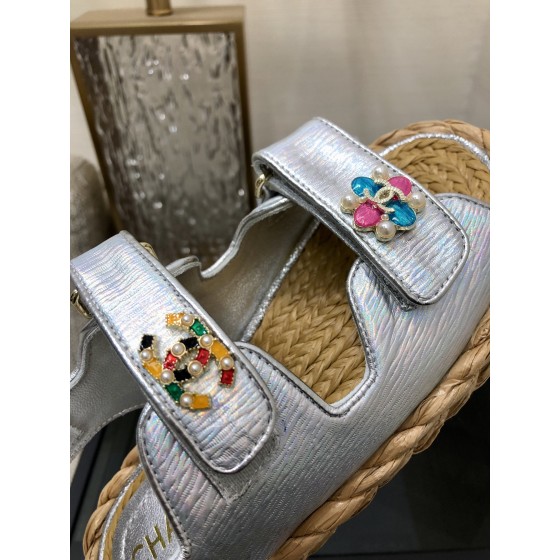 CHANEL 2023 spring and summer latest woven velcro sandals Japan imported woven materials