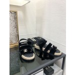 CHANEL 2023 spring and summer latest woven velcro sandals Japan imported woven materials