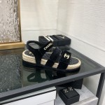 CHANEL 2023 spring and summer latest woven velcro sandals Japan imported woven materials