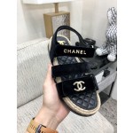CHANEL 2023 spring and summer latest woven velcro sandals Japan imported woven materials