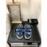 CHANEL 2023 spring and summer latest woven velcro sandals Japan imported woven materials