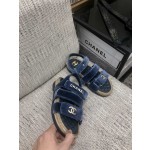 CHANEL 2023 spring and summer latest woven velcro sandals Japan imported woven materials