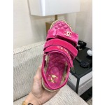 CHANEL 2023 spring and summer latest woven velcro sandals Japan imported woven materials