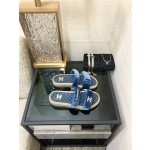 CHANEL 2023 spring and summer latest woven velcro slippers Italy imported multi-layer leather outsole