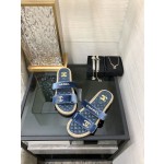 CHANEL 2023 spring and summer latest woven velcro slippers Italy imported multi-layer leather outsole