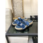 CHANEL 2023 spring and summer latest woven velcro slippers Italy imported multi-layer leather outsole