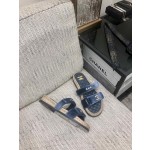 CHANEL 2023 spring and summer latest woven velcro slippers Italy imported multi-layer leather outsole