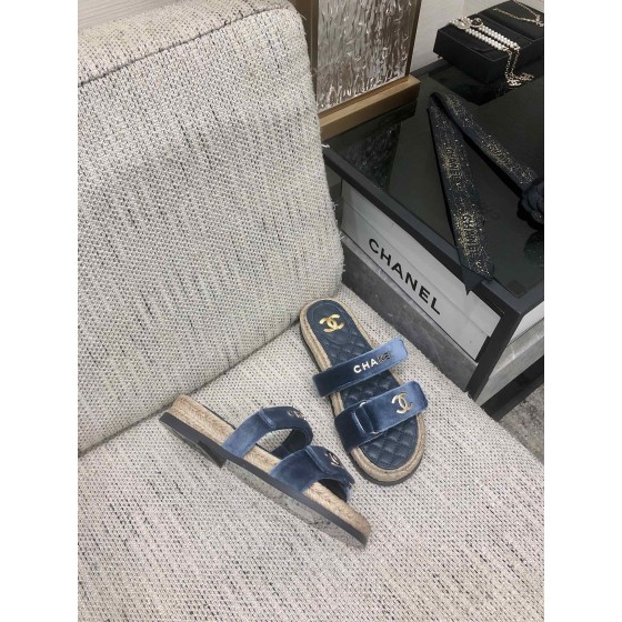 CHANEL 2023 spring and summer latest woven velcro slippers Italy imported multi-layer leather outsole