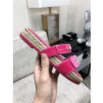 CHANEL 2023 spring and summer latest woven velcro slippers Italy imported multi-layer leather outsole