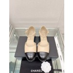 CHANEL 23Ss small incense thick bottom Mary Jane hollow sandals imported lambskin