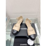 CHANEL 23Ss small incense thick bottom Mary Jane hollow sandals imported lambskin