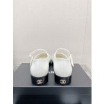 CHANEL 23Ss small incense thick bottom Mary Jane hollow sandals imported lambskin