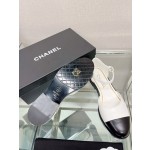 CHANEL 23Ss small incense thick bottom Mary Jane hollow sandals imported lambskin