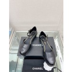 CHANEL 23Ss small incense thick bottom Mary Jane hollow sandals imported lambskin