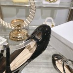 DIOR Retro Fashion Cutout Double Buckle Chunky Heel Mary Jane Shoes 6.5cm Black